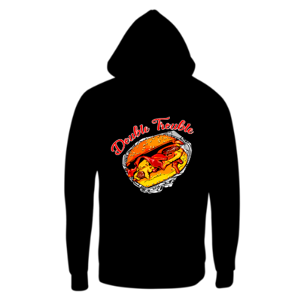 Double Trouble - Premium Black Hoodie